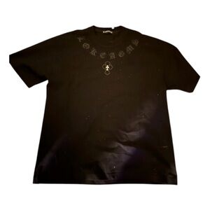 Men’s NWT Black Chrome Hearts Logo Neck T Shirt
